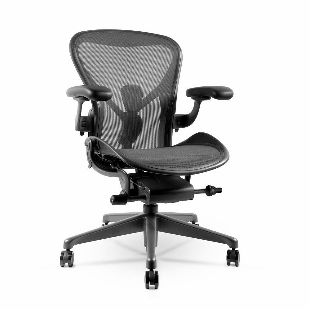 Herman Miller Remastered Aeron Chair : Fully-Loaded with Graphite Legs,  Size A