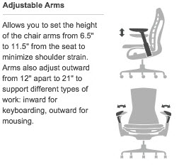 embody adjustable arms